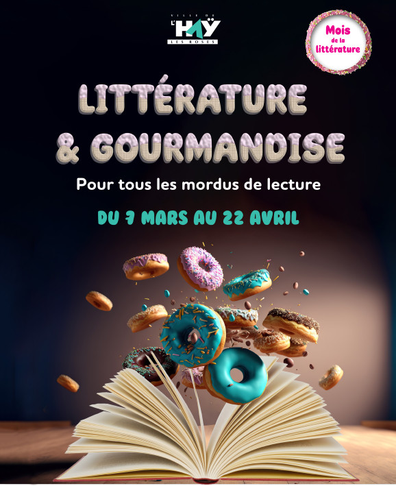 Affiche du mois de la littérature sur la gourmandise