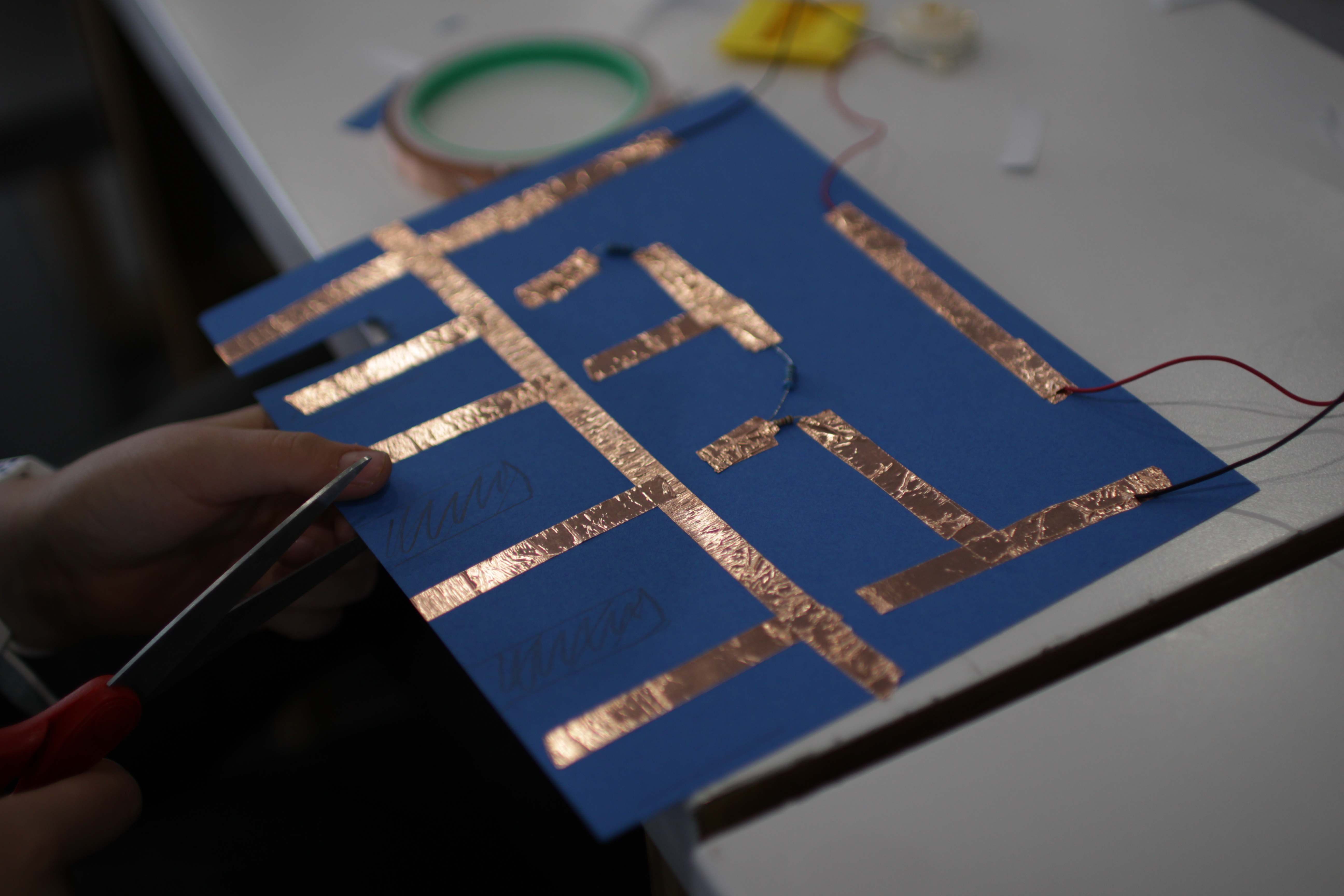 papier circuit en bande cuivrée 