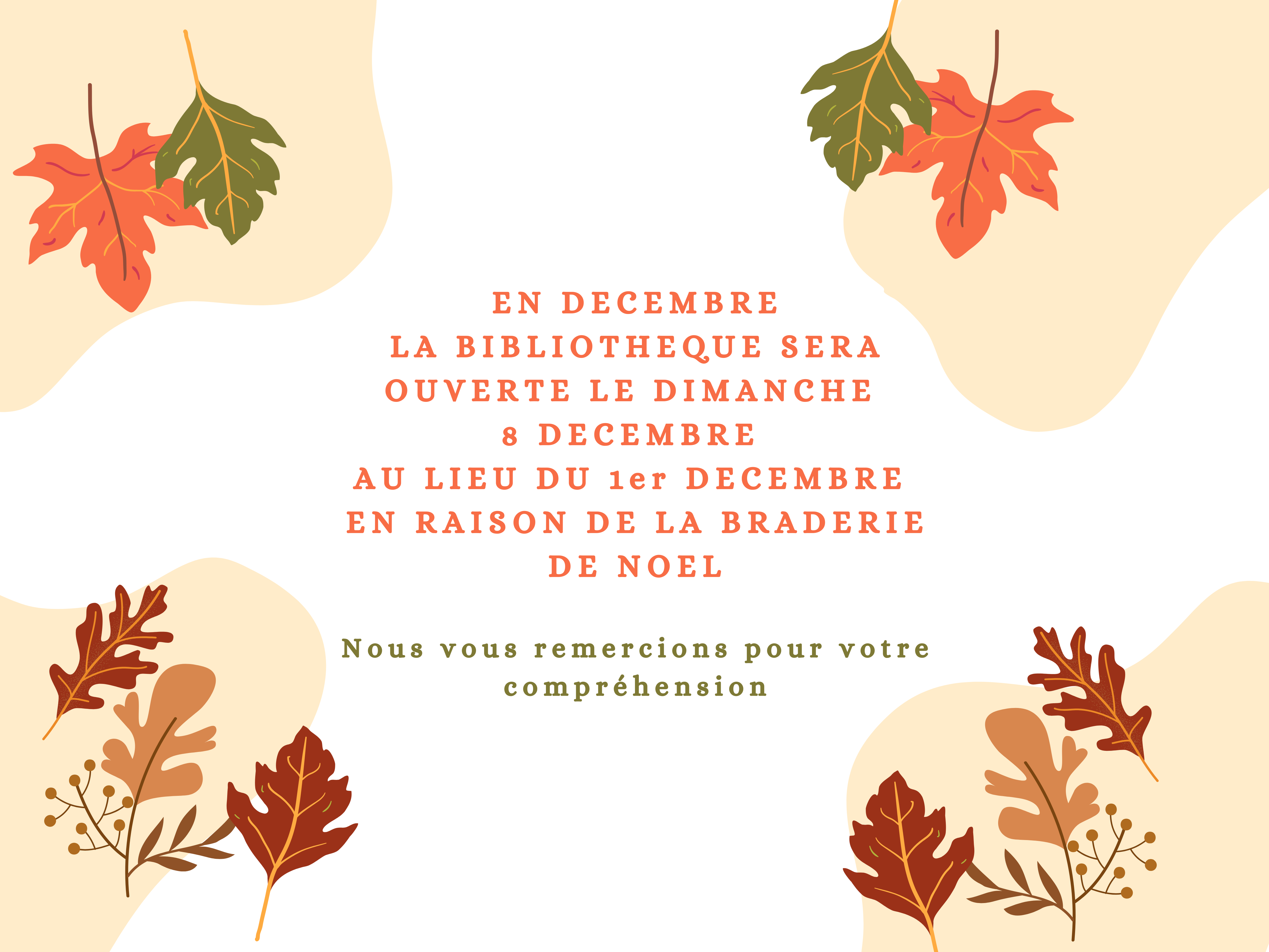 ouverture dimanche 8 décembre au lieu du 01 decembre